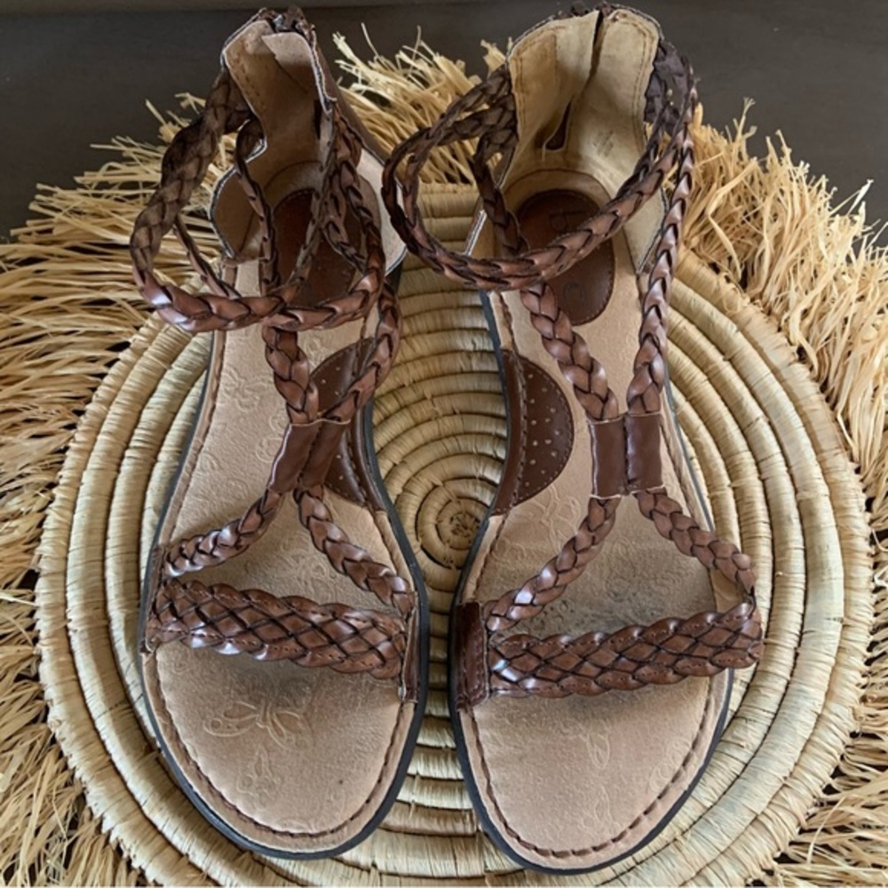 B.O.C. Women’s Macedonia Brown Leather Gladiator Sandals Size 8 - Picture 4 of 16